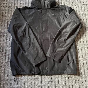 Eddie Bauer Weather Edge Black Windbreaker Jacket